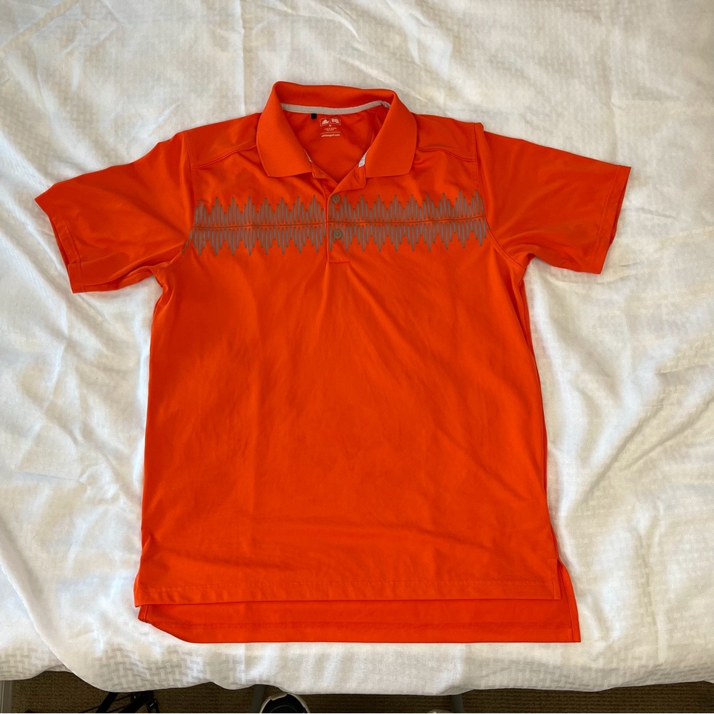 Adidas Polo Orange Graph Equalizer Climalite Golf… - image 1
